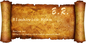 Blaskovics Réka névjegykártya