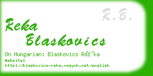 reka blaskovics business card